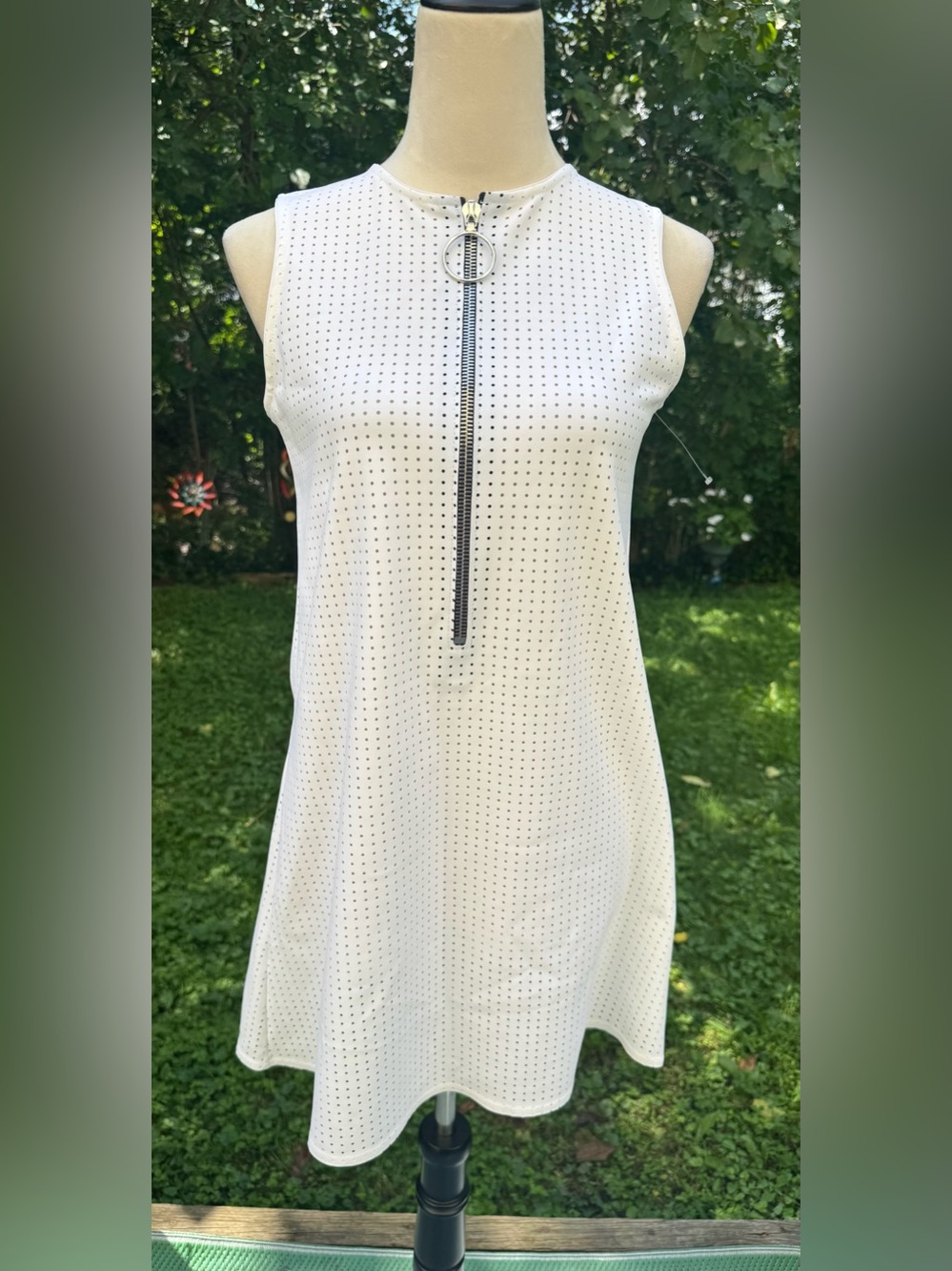 Karla Colletto White Pique Sleeveless A Line Swim Cover Up Dress Size Small